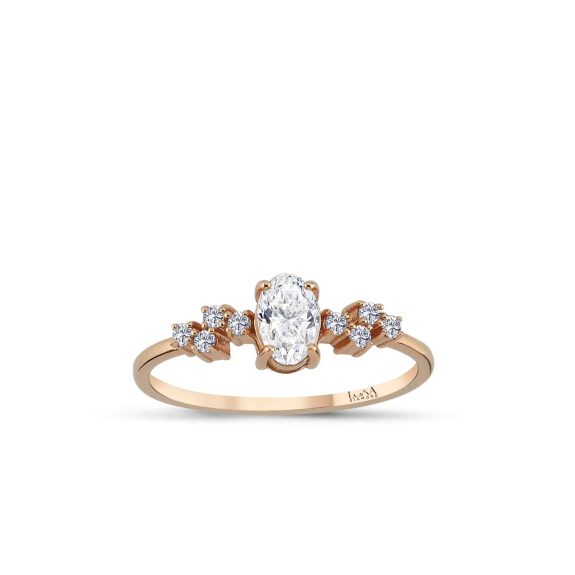 0.52 Karat IDL SERTİFİKALI  Oval Pırlanta Yüzük