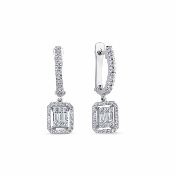 0.64 Karat IDL Sertifikalı Tasarım Küpe