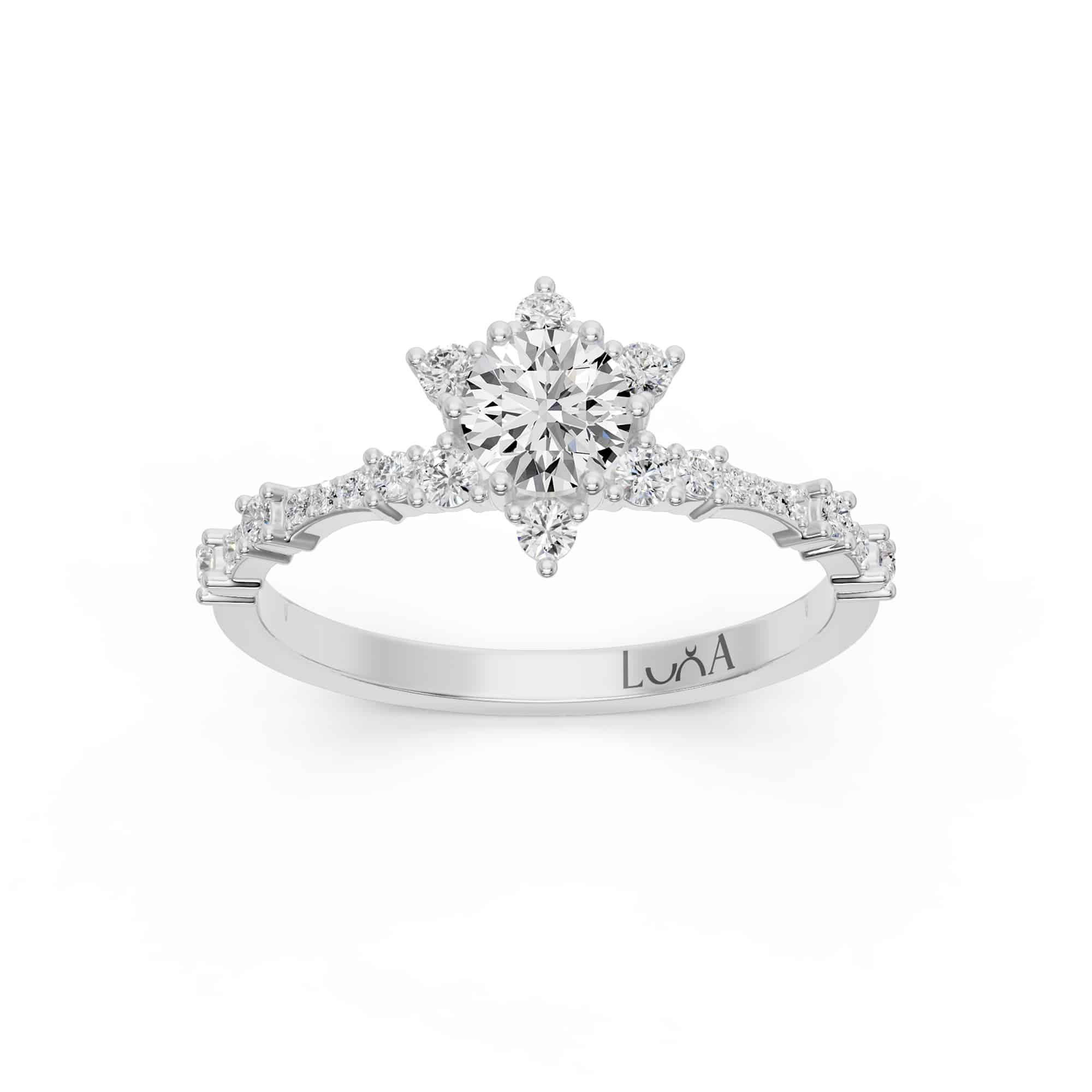 0.90 Karat IDL SERTİFİKALI Lotus Model  Pırlantalı Yüzük