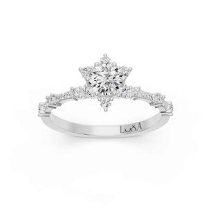 0.90 Karat IDL SERTİFİKALI Lotus Model  Pırlantalı Yüzük