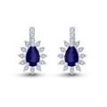 0.92 Karat IDL Sertifikalı Pırlantalı Safir Küpe