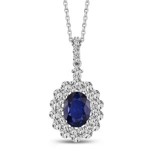 1.95 Karat Pırlantalı Safir Kolye