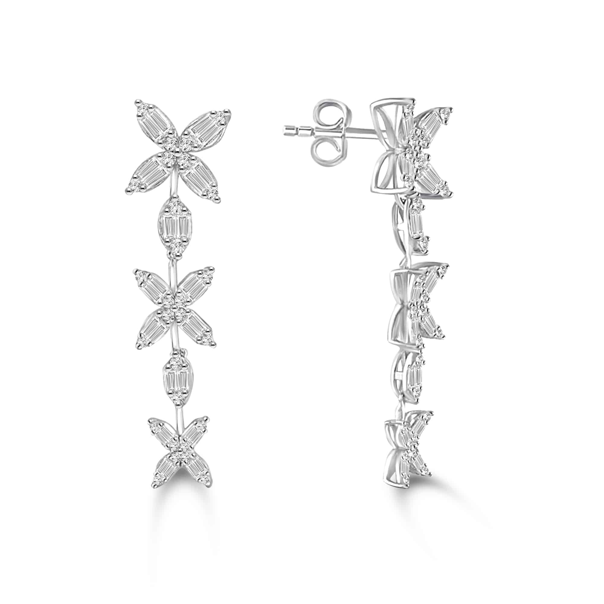 1.50 Karat Baget Pırlantalı Küpe