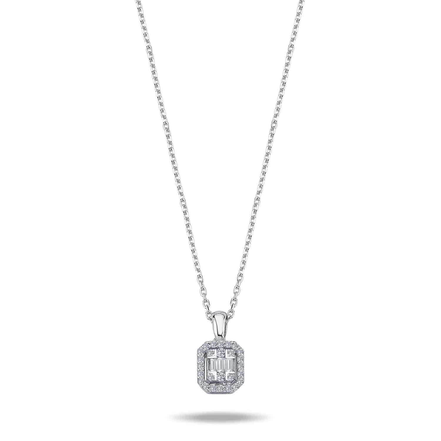 0.20 Karat Baget Pırlanta Kolye