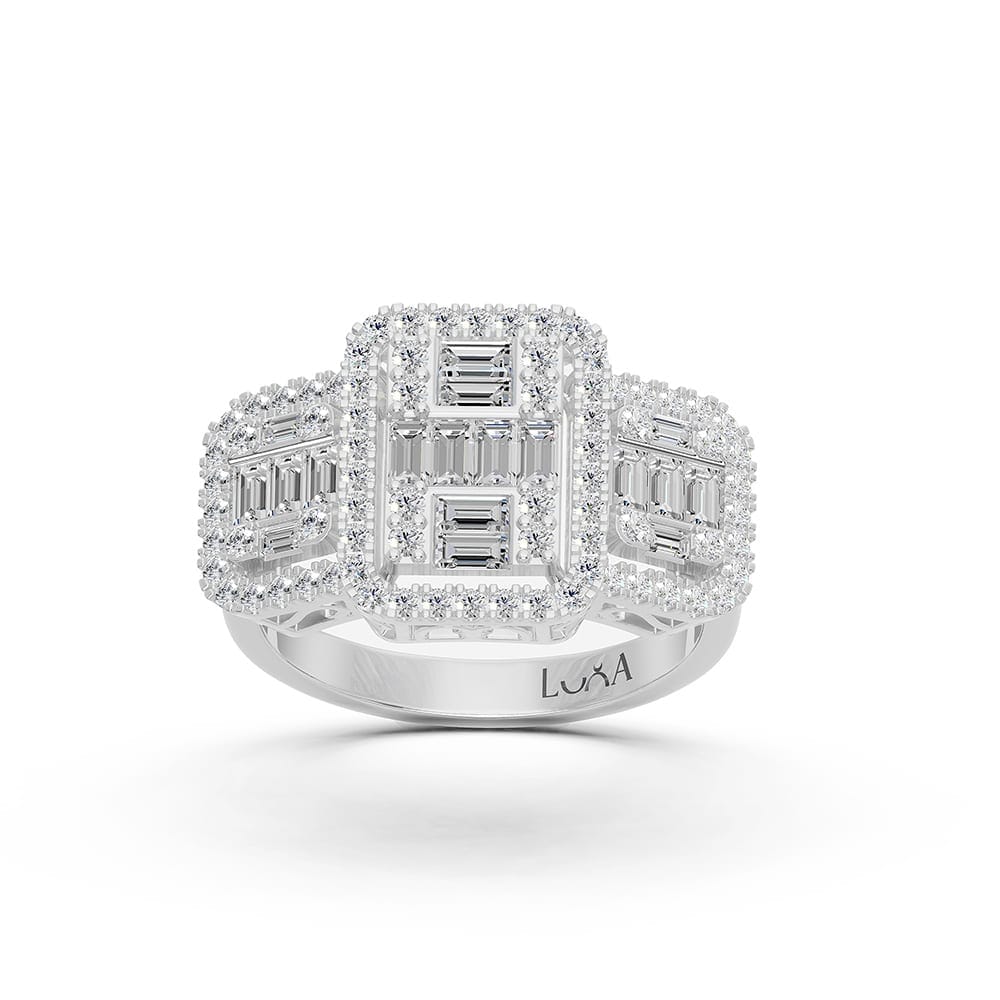 1.40 Karat IDL Sertifikalı Pırlanta Baget Yüzük