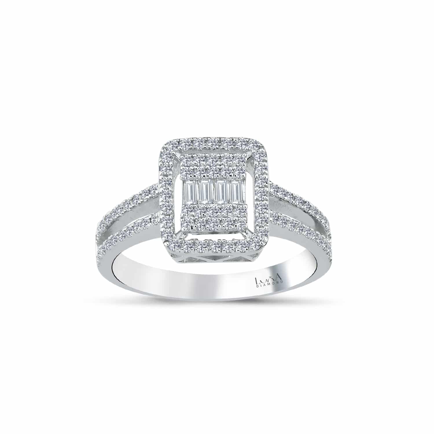 0.54 Karat IDL Sertifikalı Baget Pırlanta Yüzük