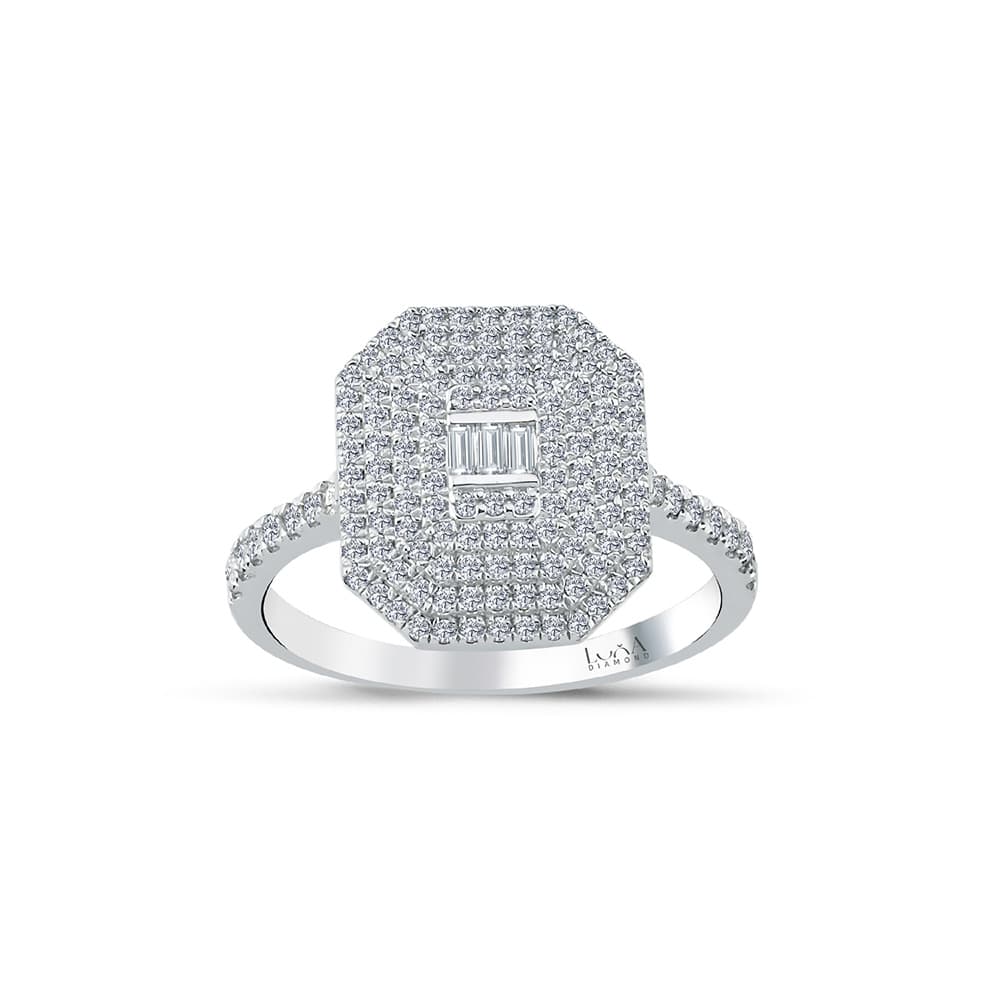 0.50 Karat IDL Sertifikalı Pırlanta Baget Yüzük