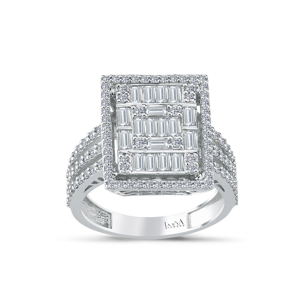 1.09 Karat IDL Sertifikalı Pırlanta Baget Yüzük