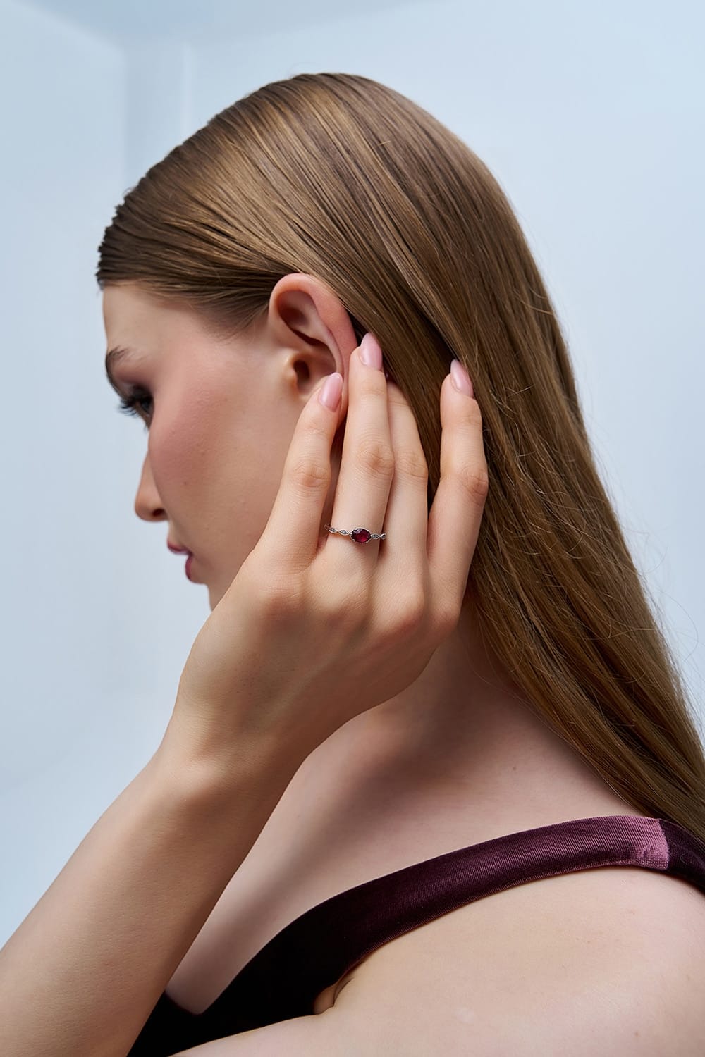 0.65 Karat IDL Sertifikalı Pırlanta Yakut Yüzük