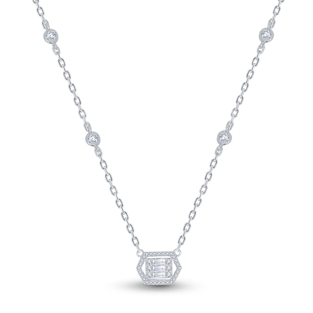 0.33 Karat IDL Sertifikalı Tasarım Pırlanta Baget Kolye