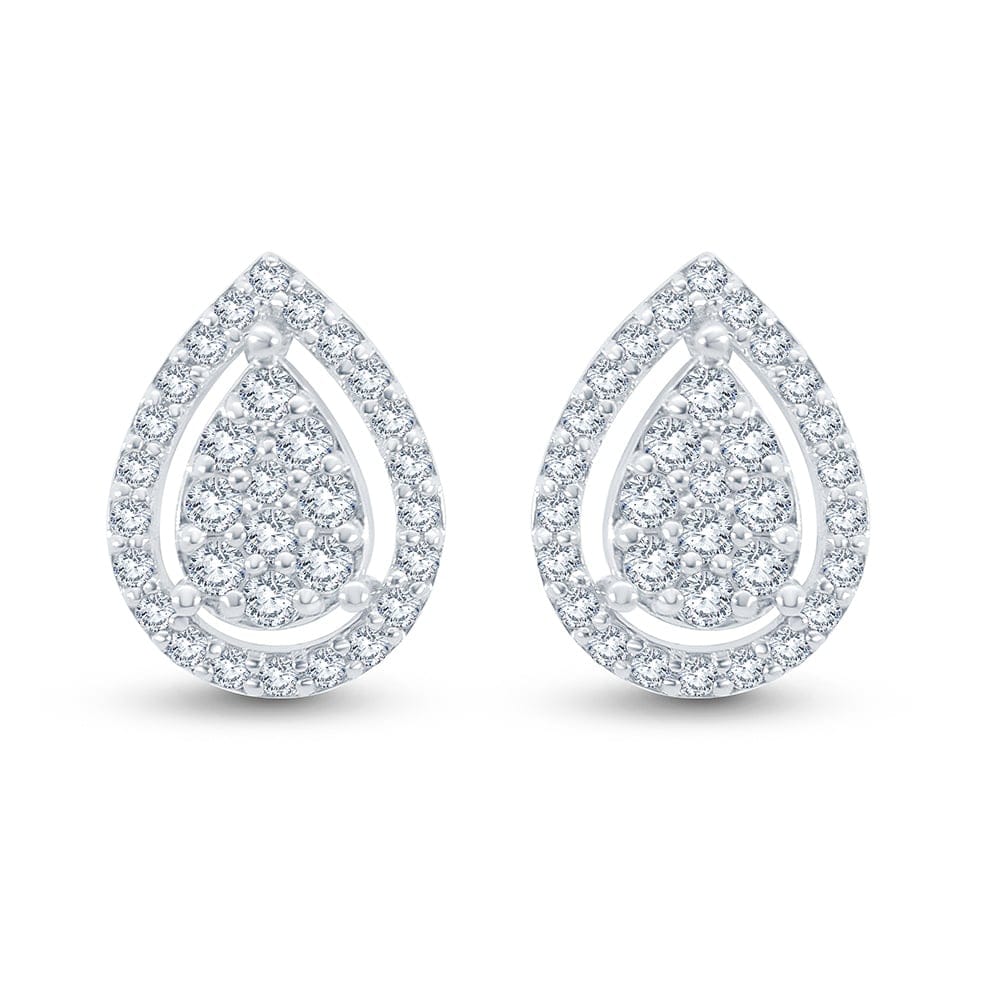 0.34 Karat IDL Sertifikalı Tasarım Damla Pırlanta Küpe