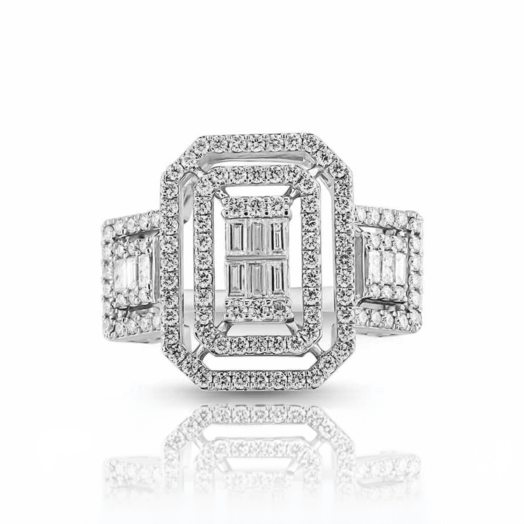 1.12 Karat IDL Sertifikalı Pırlanta Baget Yüzük