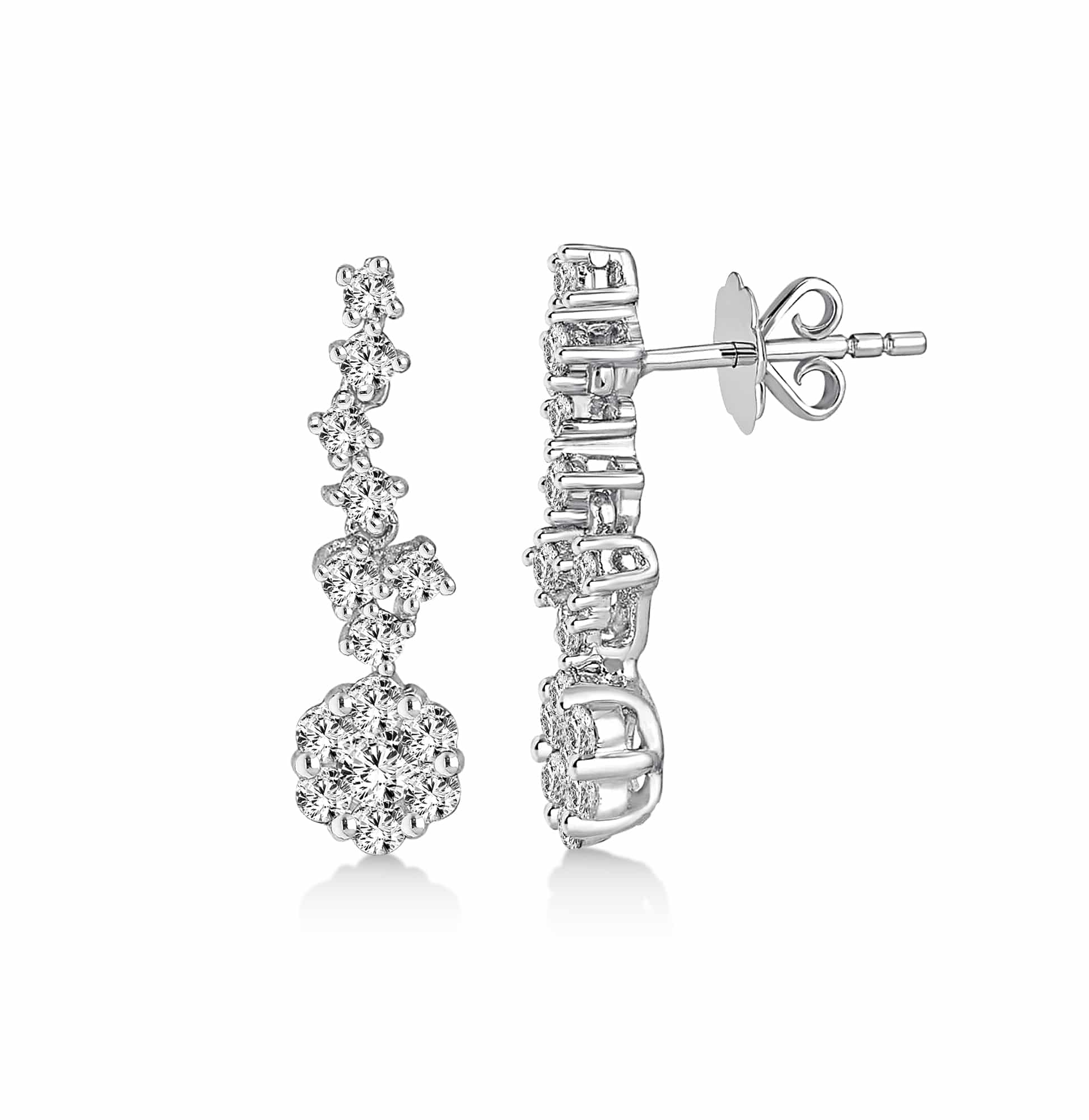 0.70 Karat IDL Sertifikalı Tasarım Pırlanta küpe