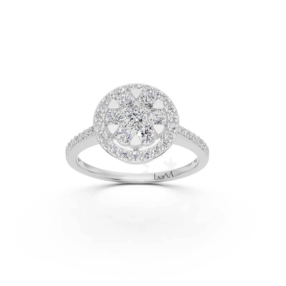 0.56 Karat IDL Sertifikalı Tasarım Coronet Yüzük