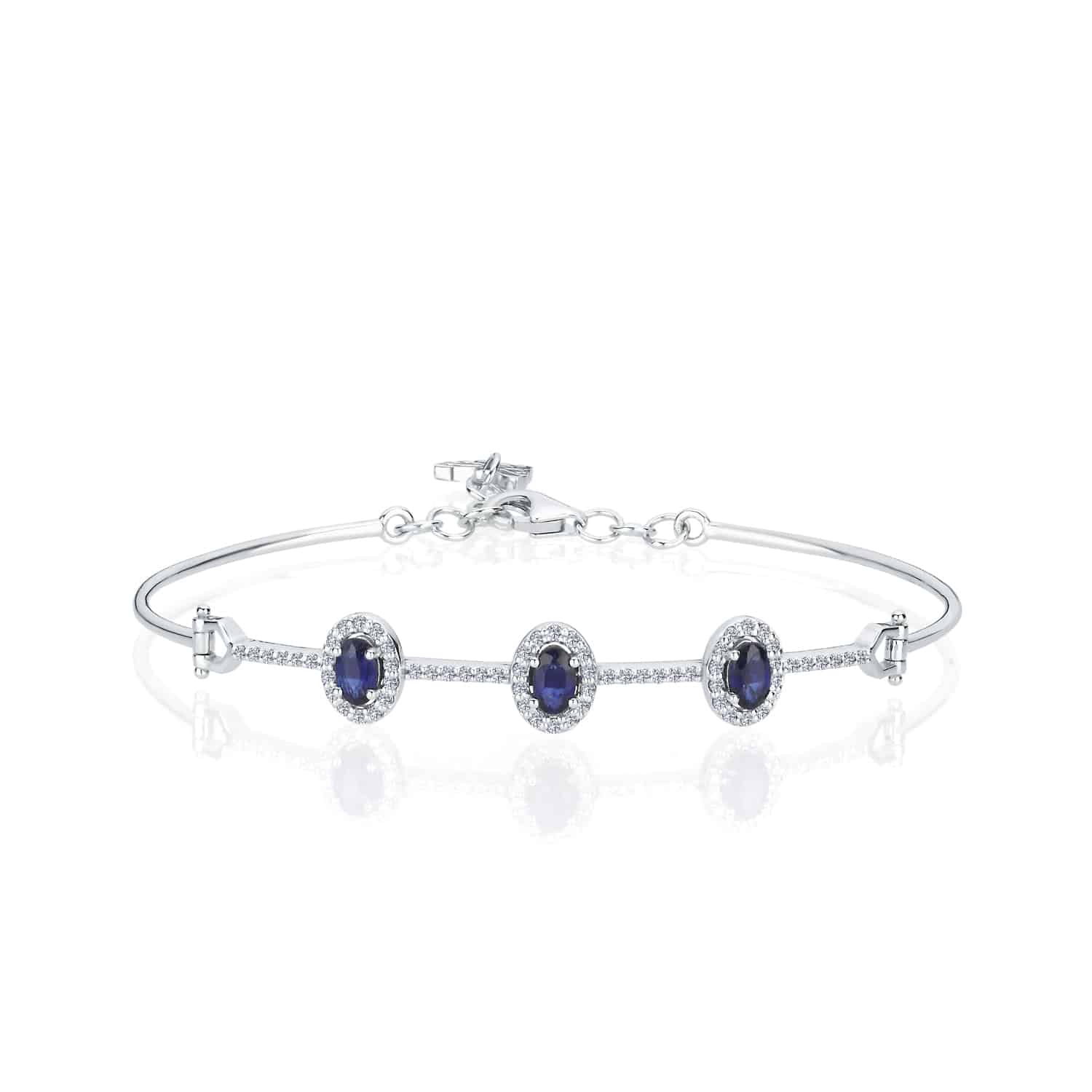 1.23 Karat IDL Sertifikalı Safir Pırlanta Bileklik