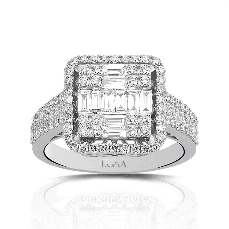 1.55 Karat IDL Sertifikalı Pırlanta Baget Yüzük