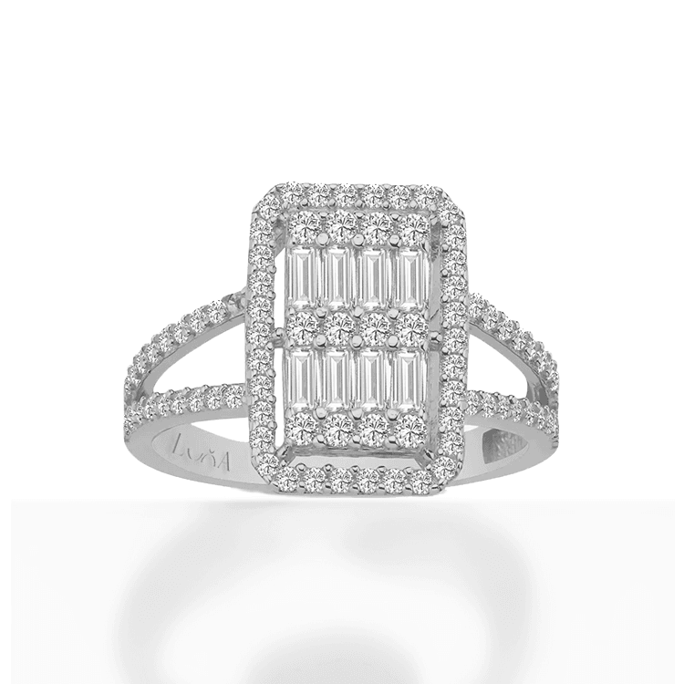 1.06 Karat IDL Sertifikalı Baget Pırlantalı Yüzük