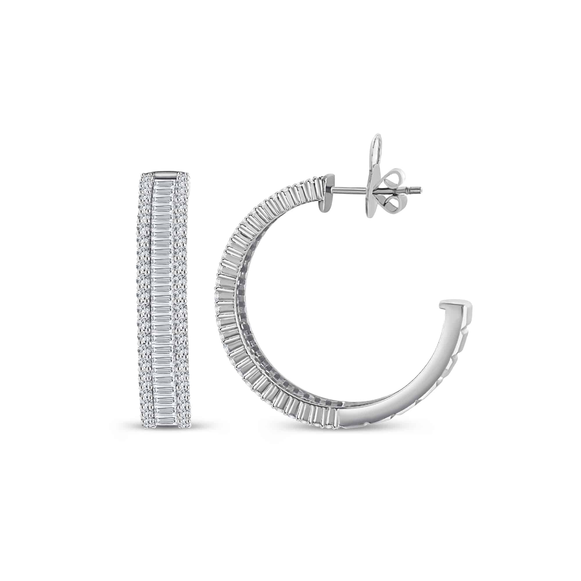 2.65 Karat Pırlantalı Baget Küpe