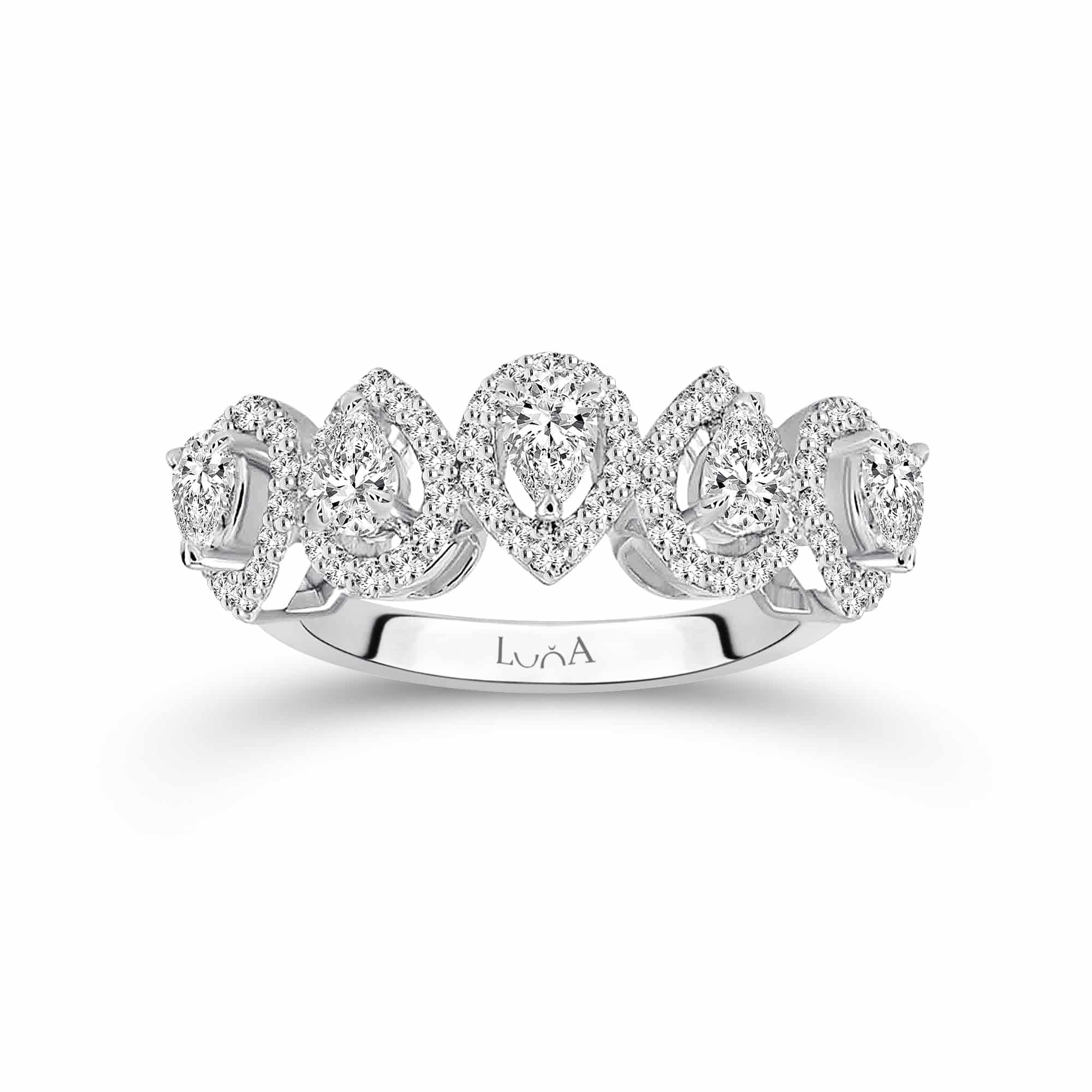 0.85 Karat Tasarım Pırlanta Beştaş Yüzük