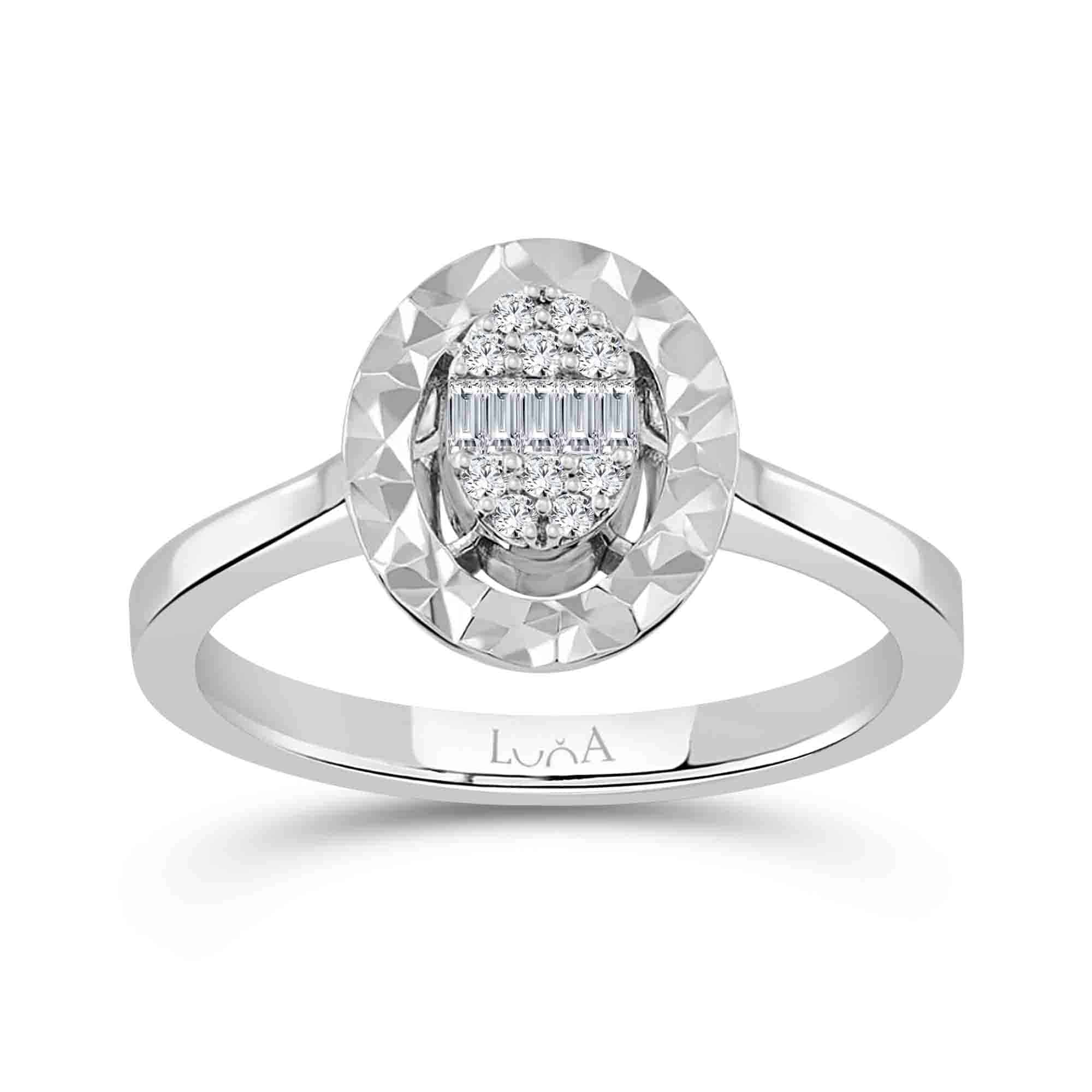 0,11 Karat Pırlanta Baget Yüzük