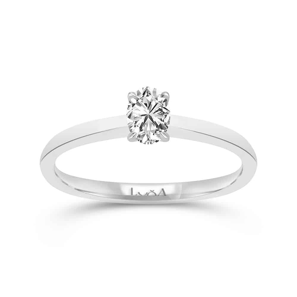 0.40 Karat IDL Sertifikalı Oval Tektaş Pırlanta Yüzük