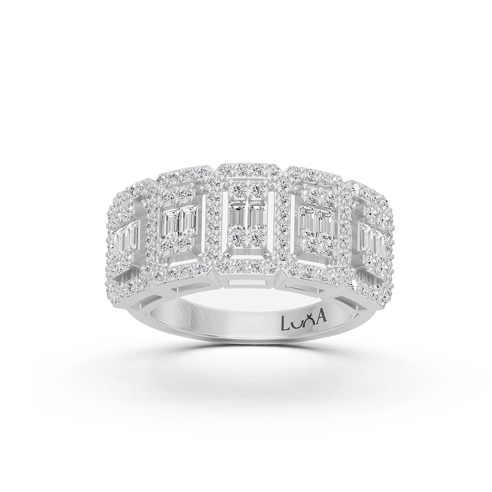 0.90 Karat IDL Sertifikalı Pırlanta Baget Yüzük