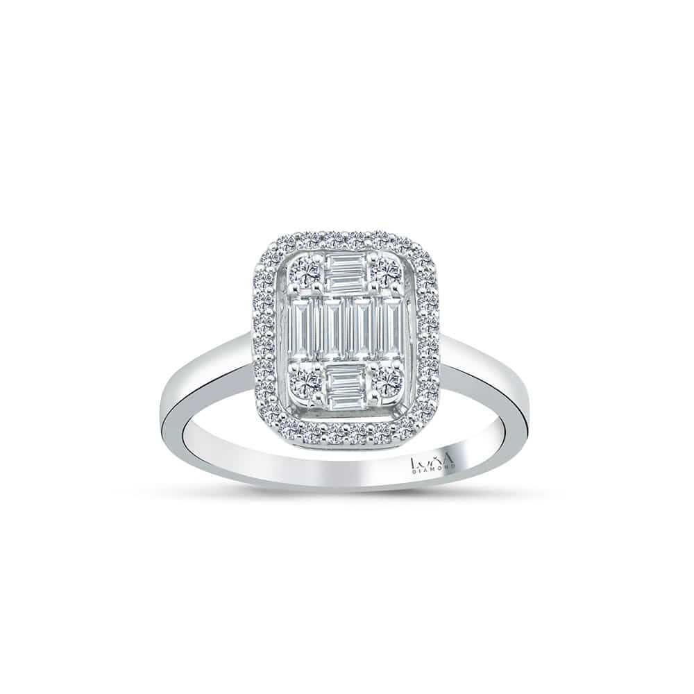 0.53 Karat IDL Sertifikalı Pırlanta Baget Yüzük